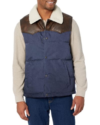 Levi's Out West Mixed Media Puffer Vest - Blue