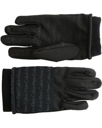 Calvin Klein Clavin Klein Knit Cuff Pu Glove - Black