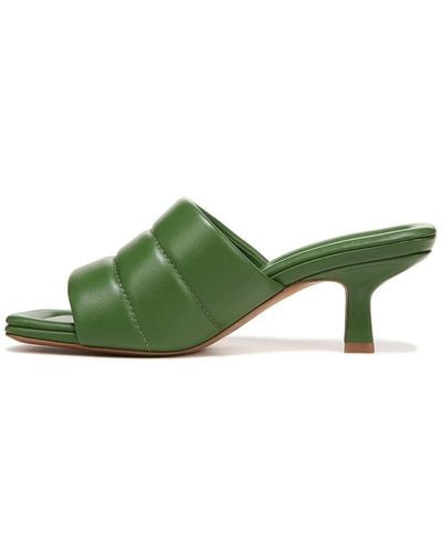 Vince S Ceil Slide Sandal Palm Leaf Green Quilted Leather 6.5 M