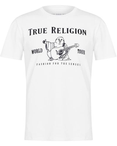 True Religion Short Sleeve Metallic Buddha Tee T-Shirt - Weiß