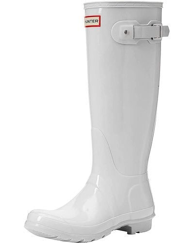 HUNTER Footwear Original Tall Gloss Rain Boot - White
