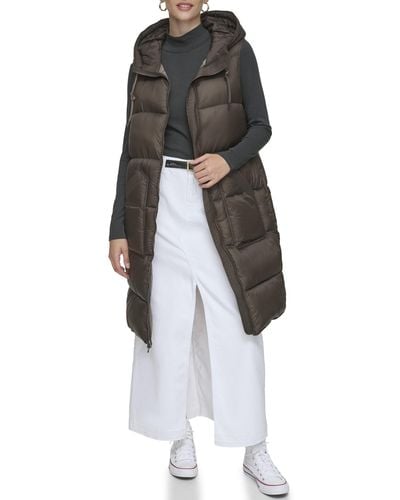 Andrew Marc Two-tone Vest Quilted Synthetic Fill - Black
