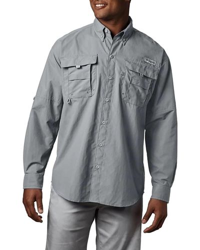 Columbia Men's Pfg Bahamatm Ii Long Sleeve Shirt - Tall, Cool Gray, 3x/tall