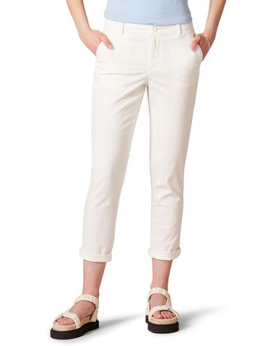 Amazon Essentials Mid-rise Slim-fit Cropped Tapered Leg Khaki Trouser - White