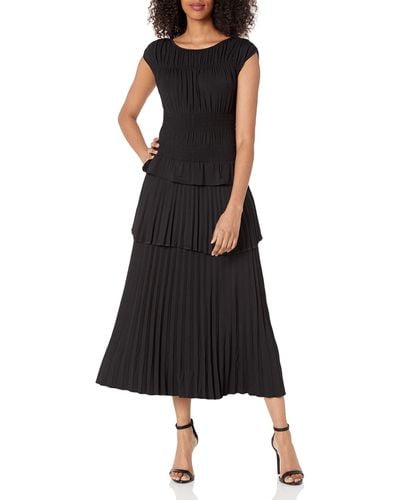 Rebecca Taylor Womens Modal Tiered Dress - Black