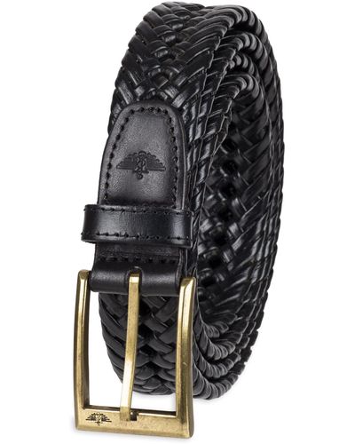 Dockers Leather Braided Casual And Dress Belt,black Glazed,50