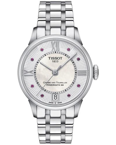 Tissot S Chemin Des Tourelles 316l Stainless Steel Case Swiss Automatic Watch - Gray