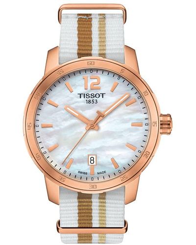 Tissot Mens Quickster 316l Stainless Steel Case With Rose Gold Pvd Coating Swiss Quartz Watch - Pink