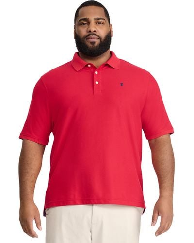 Izod 's Big-and-tall Advantage Performance Short-sleeve Solid Polo Shirt - Red