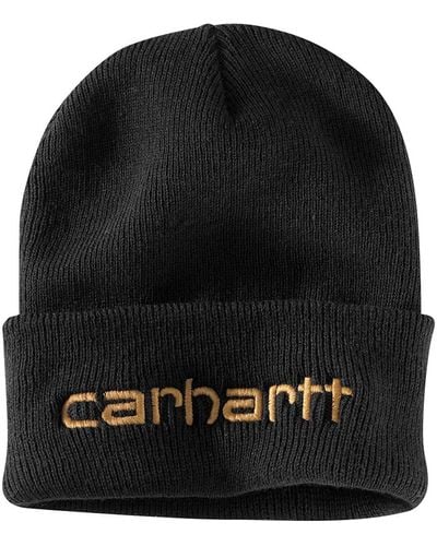 Carhartt Knit Insulated Logo Graphic Cuffed Beanie - Black