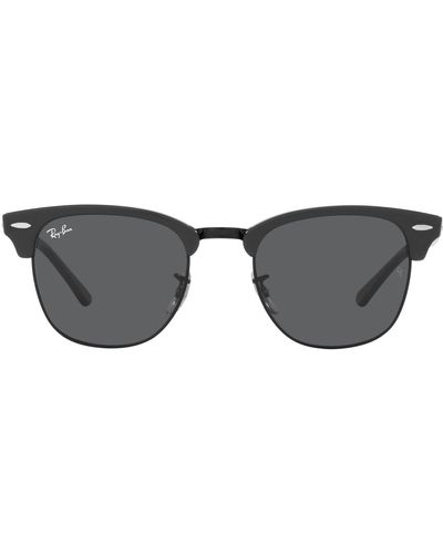 Ray-Ban Rb3016f Clubmaster Low Bridge Fit Square Sunglasses - Black