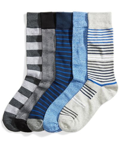 Amazon Essentials Merk - Sokken Met 5 Patronen Voor - Blauw