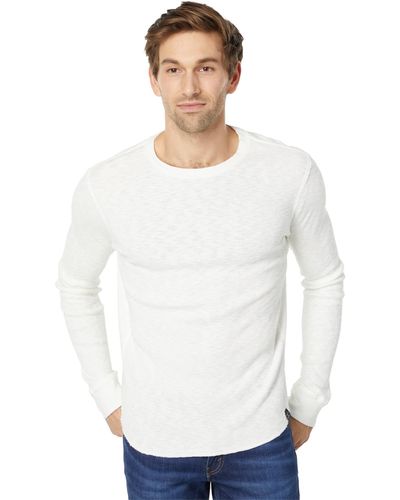 Lucky Brand Mens Crew-neck Vintage Washed Thermal Shirt - White