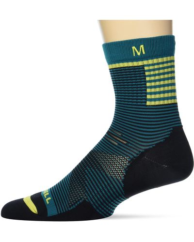 Merrell And Trail Runner Lightweight Mid Crew Sock With Arch Support And Blister Prevention 1 Pair Pack - Blue