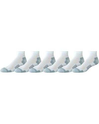 Amazon Essentials 6-Pack Peformance Cotton Cushioned Athletic Ankle Socks - Blanco