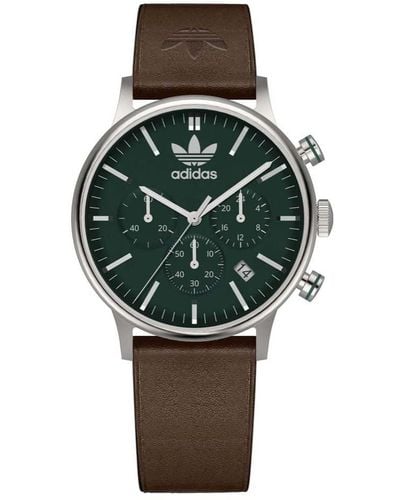 adidas Stainless Steel Goldtone/green/black Bracelet Watch - Multicolor