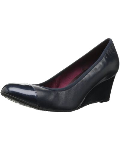 French Sole Juggle Wedge Pump,navy Patent Nappa,7.5 M Us - Black