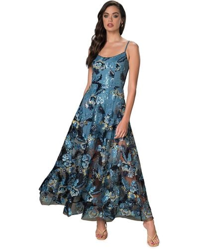 Dress the Population S Umalina Fit And Flare Maxi Special Occasion - Blue