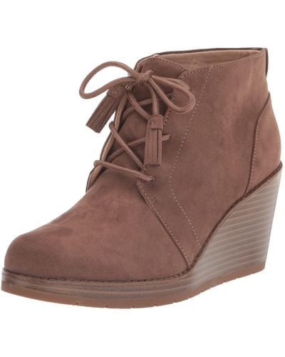 Dr. Scholls S One Love Wedge Bootie Cocoa Brown Fabric 10 M