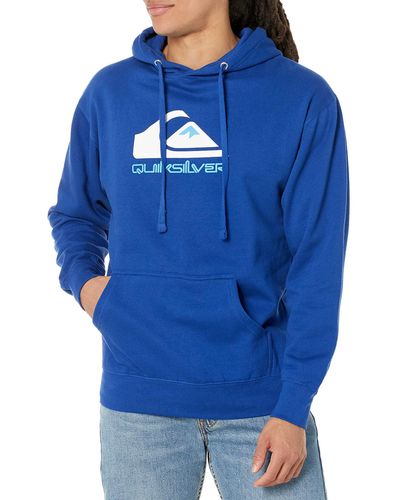 Quiksilver Mw Logo Hoody Hooded Fleece Sweatshirt - Blue