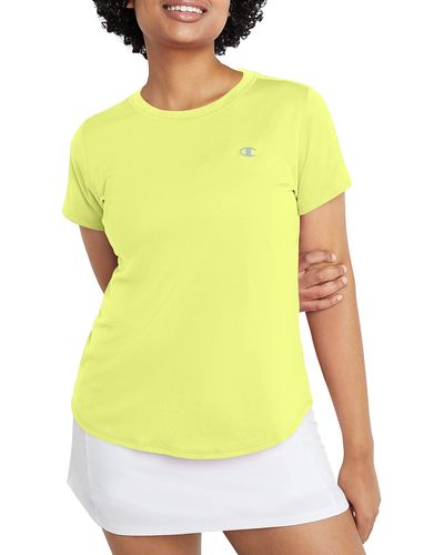 Champion , Classic Sport, Moisture-wicking T-shirt, Athletic Top For , Frozen Lime Reflective C Logo, Medium - Yellow