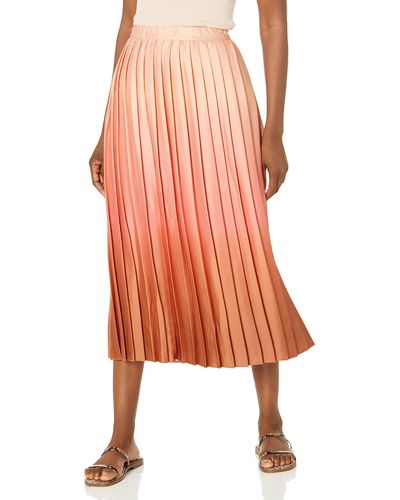 Anne Klein Pull On Pleated Skirt - Orange