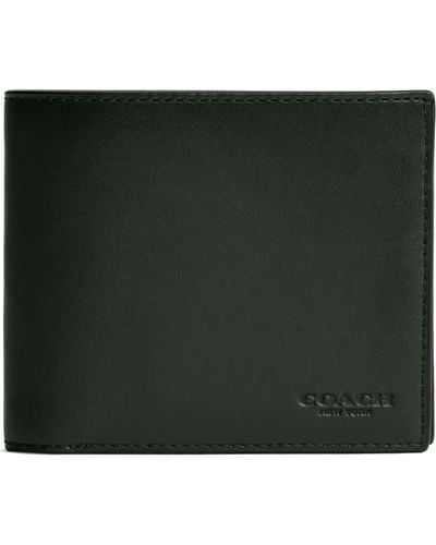 COACH 3-in-1 Wallet In Burnished Leather Amazon Green One Size