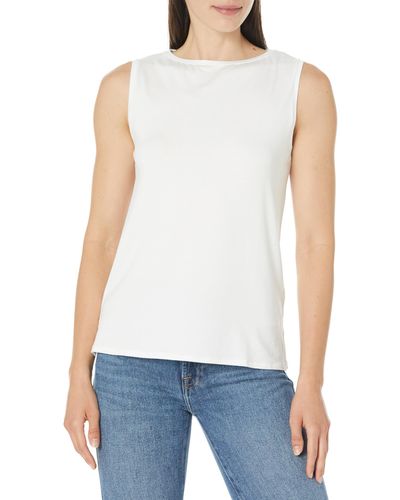 Majestic Filatures Semi Relaxed Boatneck Tank - White