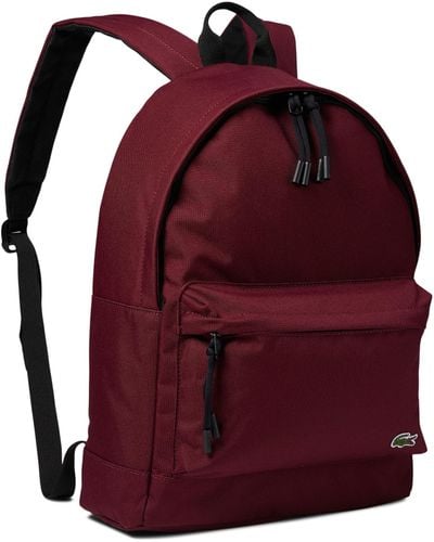 Lacoste Classic Backpack With Croc Logo - Red