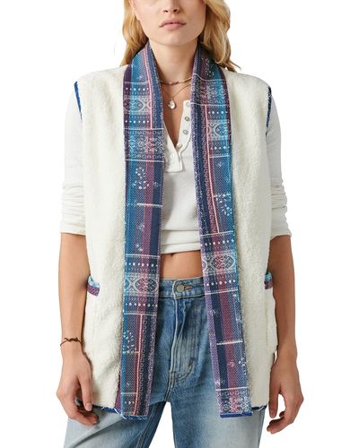 Lucky Brand Oversized Quilted Vest - Blue