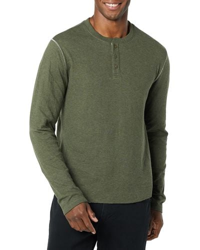 Lucky Brand Mens Long Sleeve Super Soft Henley Shirt - Green