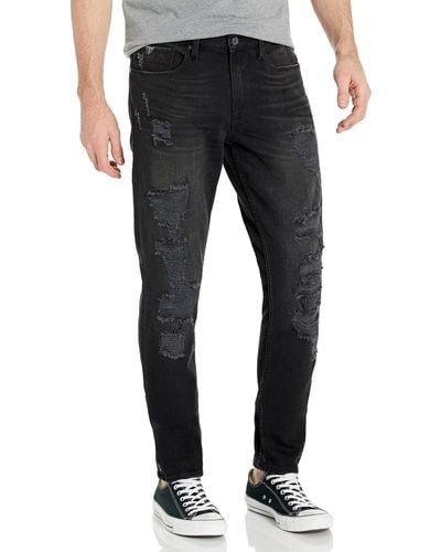 Guess Mens Slim Tapered Jeans - Black