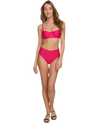 DKNY Standard V-neck Bikini Top Bathing Suit - Pink