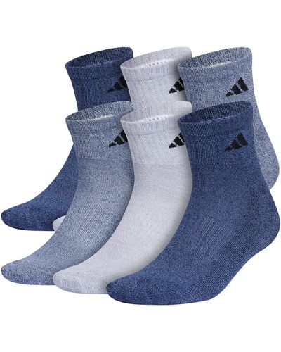 adidas Athletic Cushioned Quarter Socks - Blue