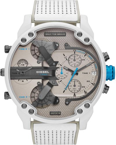 DIESEL Mr. Daddy 2.0 Stainless Steel And Leather Chronograph Watch - Metallic