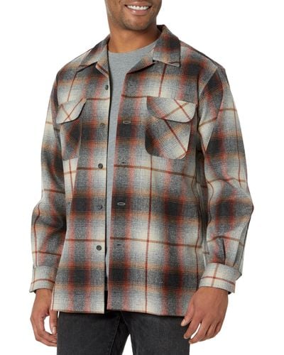 Pendleton Long Sleeve Classic Fit Wool Board Shirt - Gray
