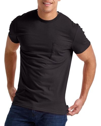 Hanes Originals Short Sleeve Pocket T-shirt - Black
