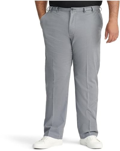 Izod Big And Tall Advantage Performance Flat Front Straight Fit Chino Pant - Gray