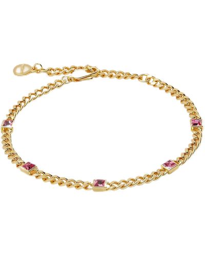 ALEX AND ANI Aa73982310sg,birthstone Curb Chain Bracelet,shiny Gold,pink,october - Metallic