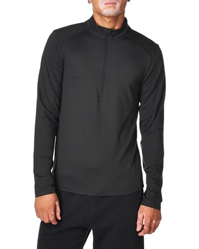 Hanes Mens Sport Performance Quarter-zip Pullover Sweatshirt - Black