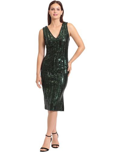 Maggy London Holiday Sequin Dress Event Occasion Cocktail Party Guest Of - Black