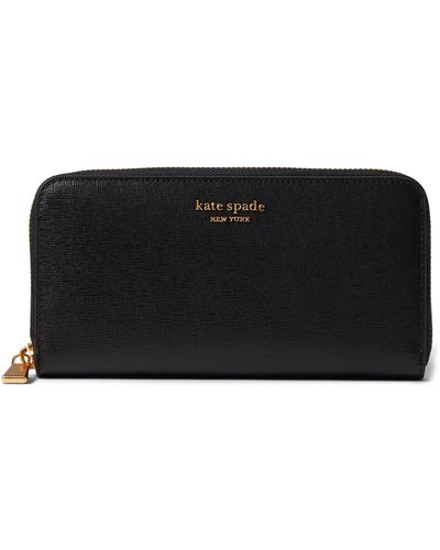 Kate Spade Morgan Saffiano Leather Zip Around Continental Wallet - Black