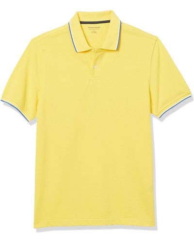 Amazon Essentials Polo Ajustado de algodón con Punta de piqué Shirts - Amarillo