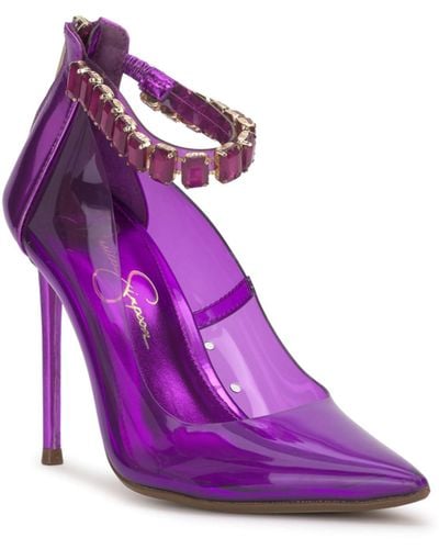 Jessica Simpson Samiyah Embellished Ankle Strap Stiletto Pump - Purple