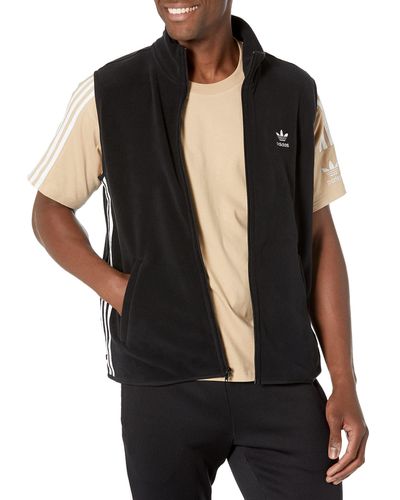 adidas Originals Adicolor 3-stripes Teddyfleece Vest - Black