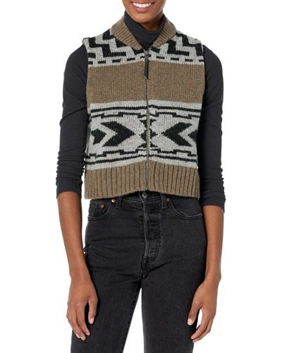 Pendleton Shetland Zip Sweater Vest - Black
