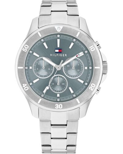 Tommy Hilfiger Sporty Boyfriend-style Wristwatch For Her - Stainless Steel - Water-resistant Up To 3 Atm/30 Meters - Premium Fashion For - Gray