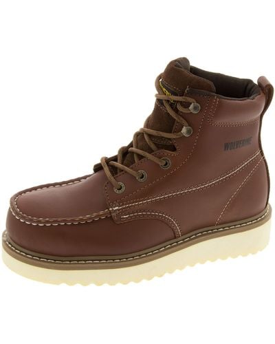 Wolverine Moc Steel Toe Construction Boot - Brown