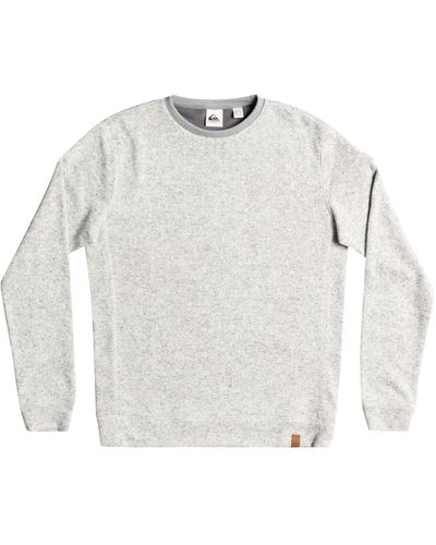 Quiksilver Keller Crew Pullover Fleece Sweatshirt Sweater - White