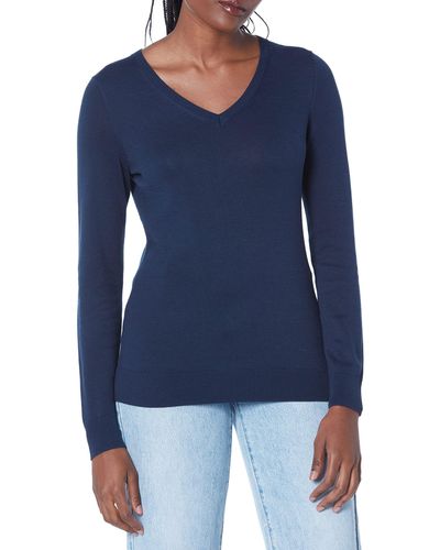 Amazon Essentials Sweater v-Neck-Sweaters - Blu